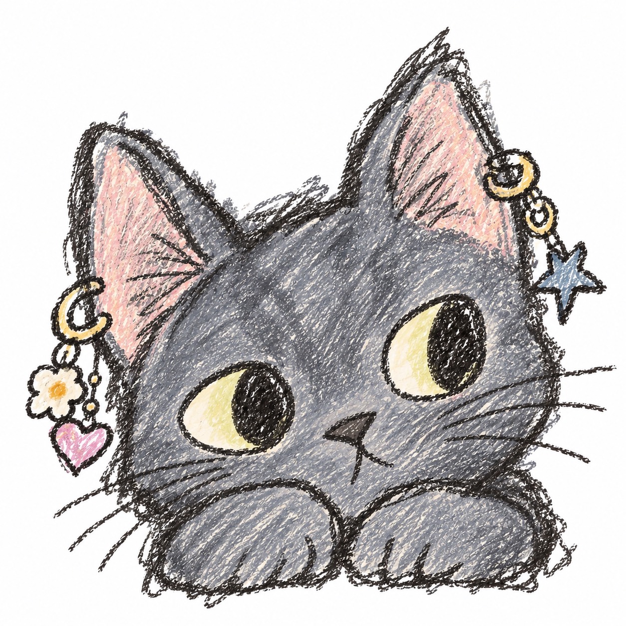 SOSY 手繪藍色貓咪插畫